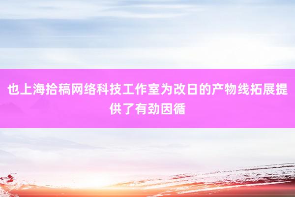 也上海拾稿网络科技工作室为改日的产物线拓展提供了有劲因循